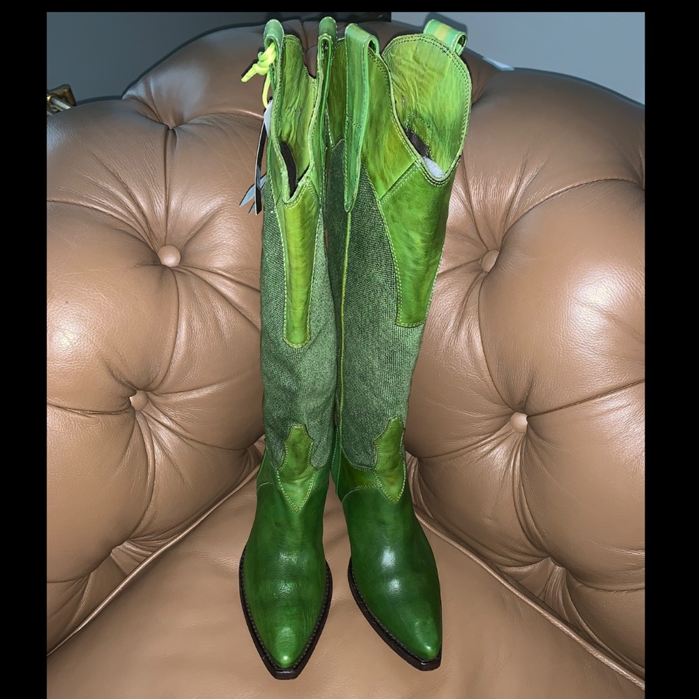 RARE- NWT Miss Sixty Green Cowboy Boots - 37